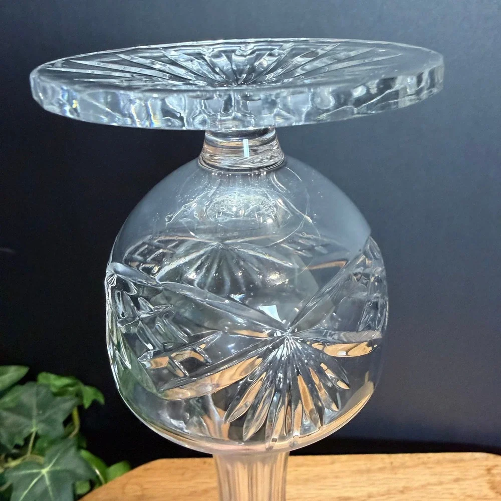 Rogaska Crystal Bud Vase‎ Footed Hand Cut Lead Glass Signed Vintage 9